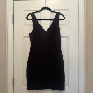 Express Black V-neck Bandage Dress